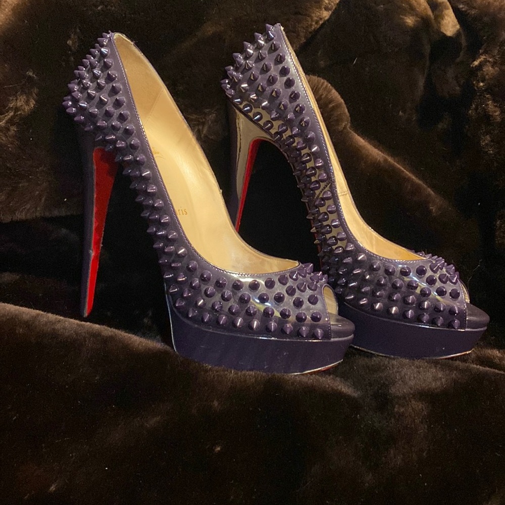 Christian Louboutin studded alit peep